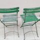 Paire de chaises de bistrot jardin pliable ancienne