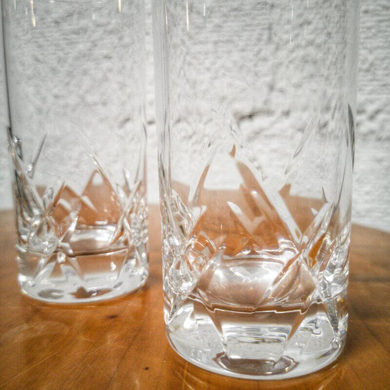 Duo of Crystal Long Drink Glasses