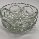 FRUIT CUTTER, SALAD BOWL in Solid CRYSTAL decorated with Hand-Cut PATTERNS