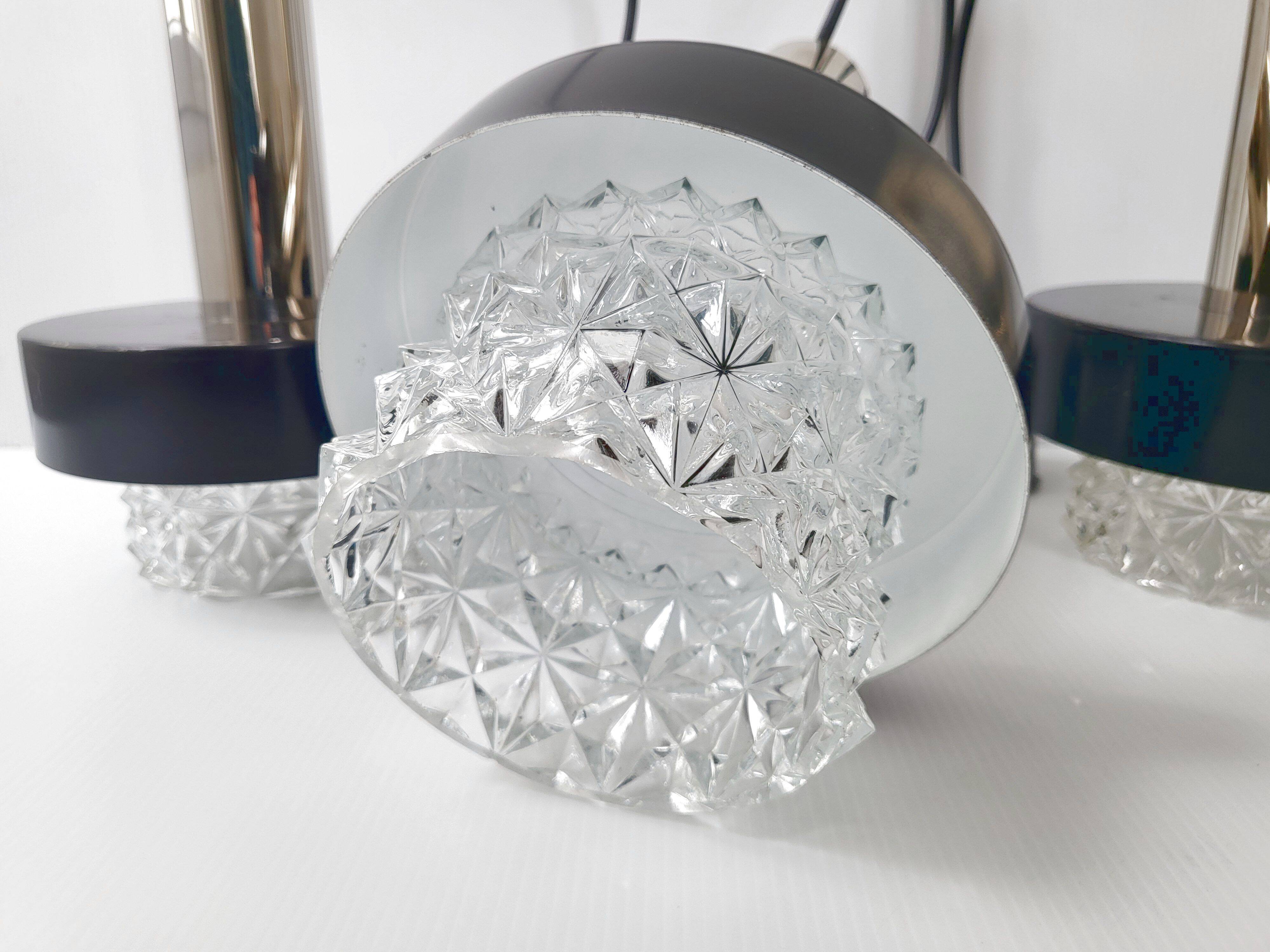 Set of 3 vintage pendant lights 1960