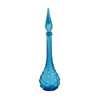 1960s turquoise blue glass bottle