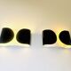 Foglio Wall Lamps In Black And White By Tobia Scarpa For Flos, Italy 1980S