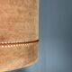 Midcentury XL ( 82 cm ) imposing terracotta suede table lamp. 1970s