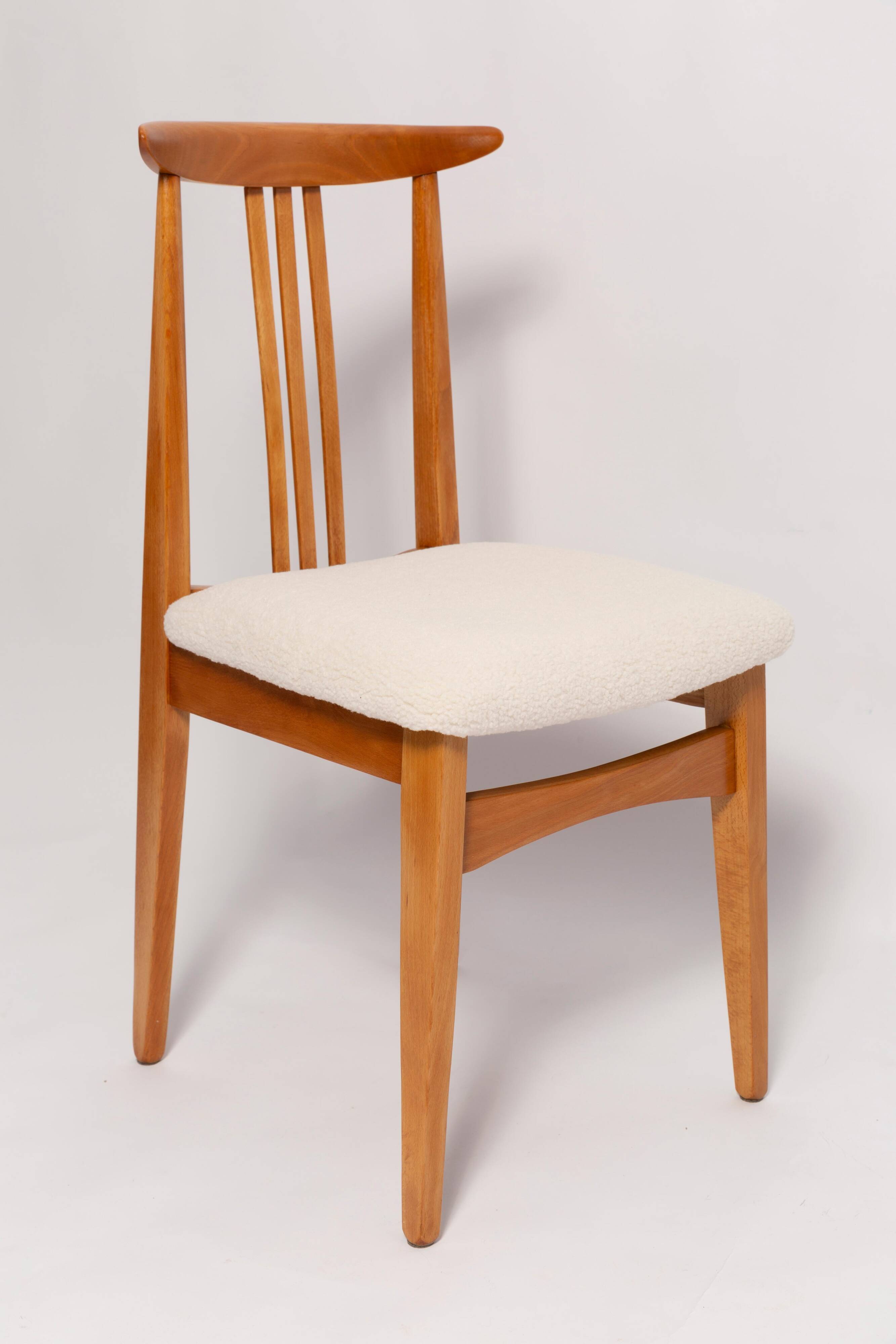 Mid-Century Chair in Cream Ivory Boucle, designed by Mr. Zielinski, Europe, 1960s
