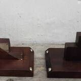 Pair of wooden bookends (art deco)