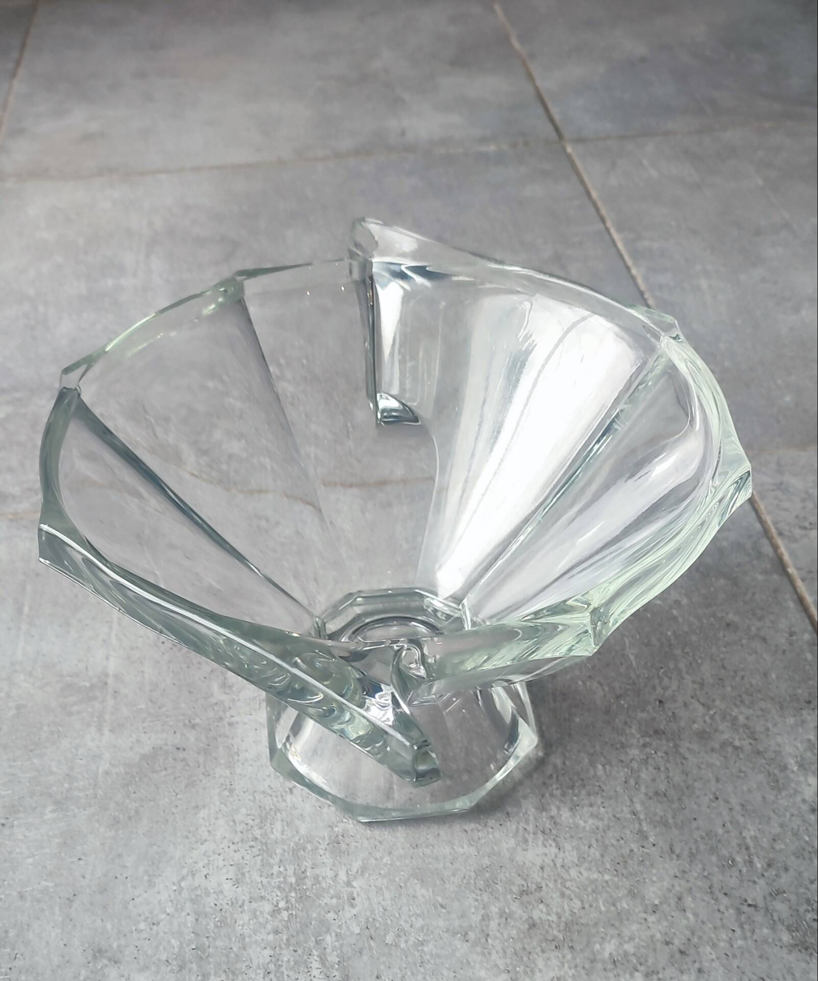 Coupe en verre épais style Art Déco gravée Slovakia