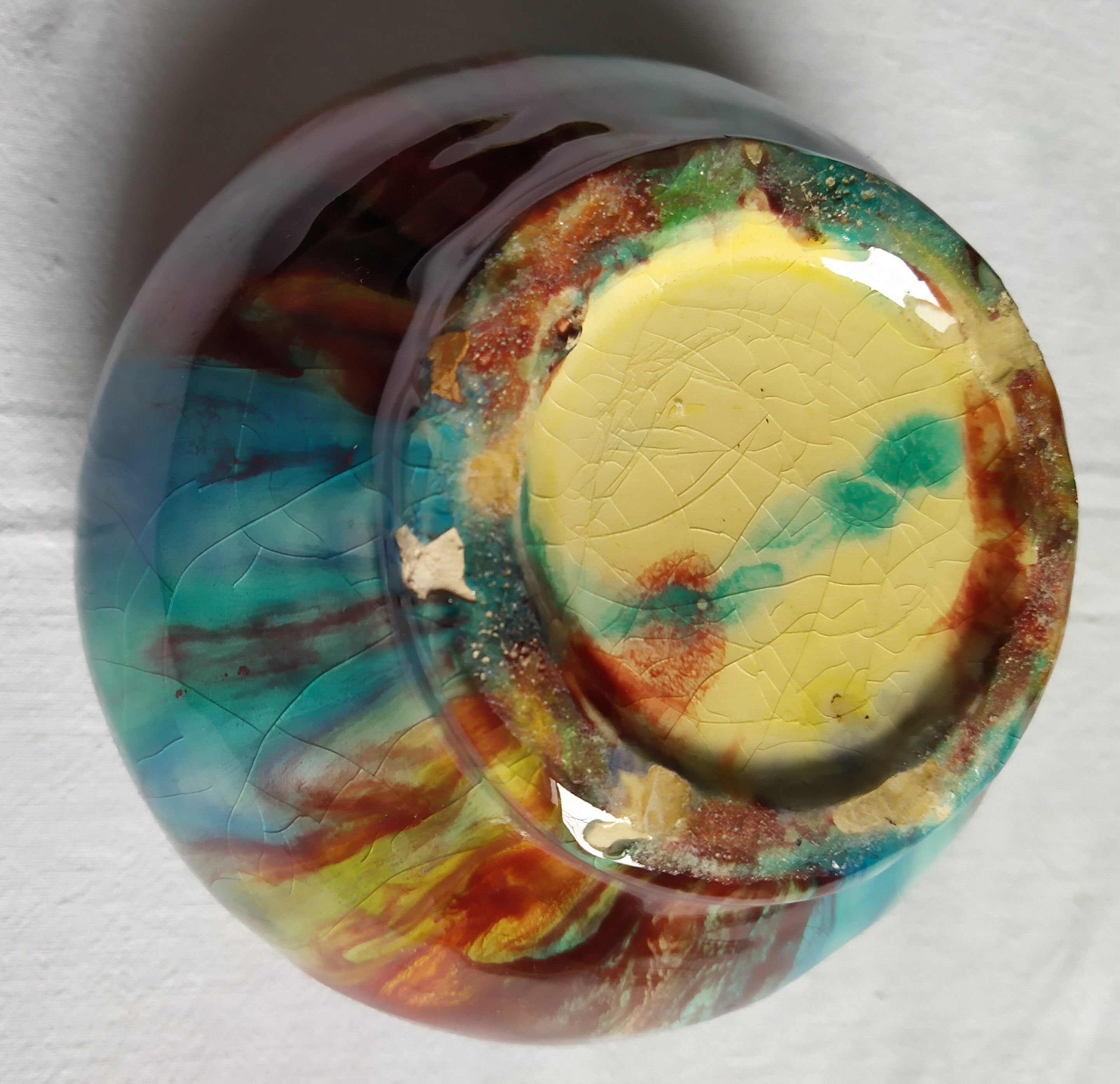 Vase boule craquelé