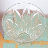 Large art deco style molded glass vase, foliage pattern