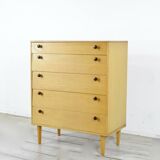 Commode haute en teck « Avalon » du milieu du siècle. Style vintage moderne.