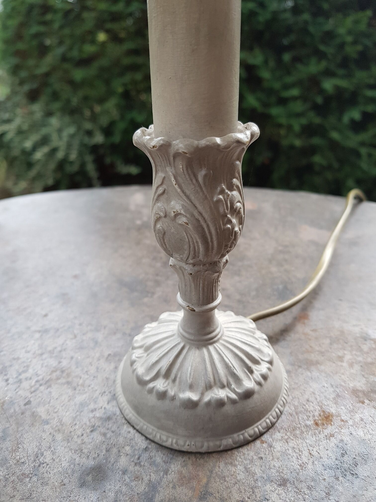 Bedside lamp patinated foot