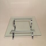 Glass and chrome design coffee table, 1970s