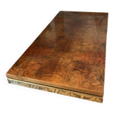 70s coffee table in brass and elm burl