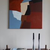 Stretched canvas painting "Fragments of Balance" signed Bodasca