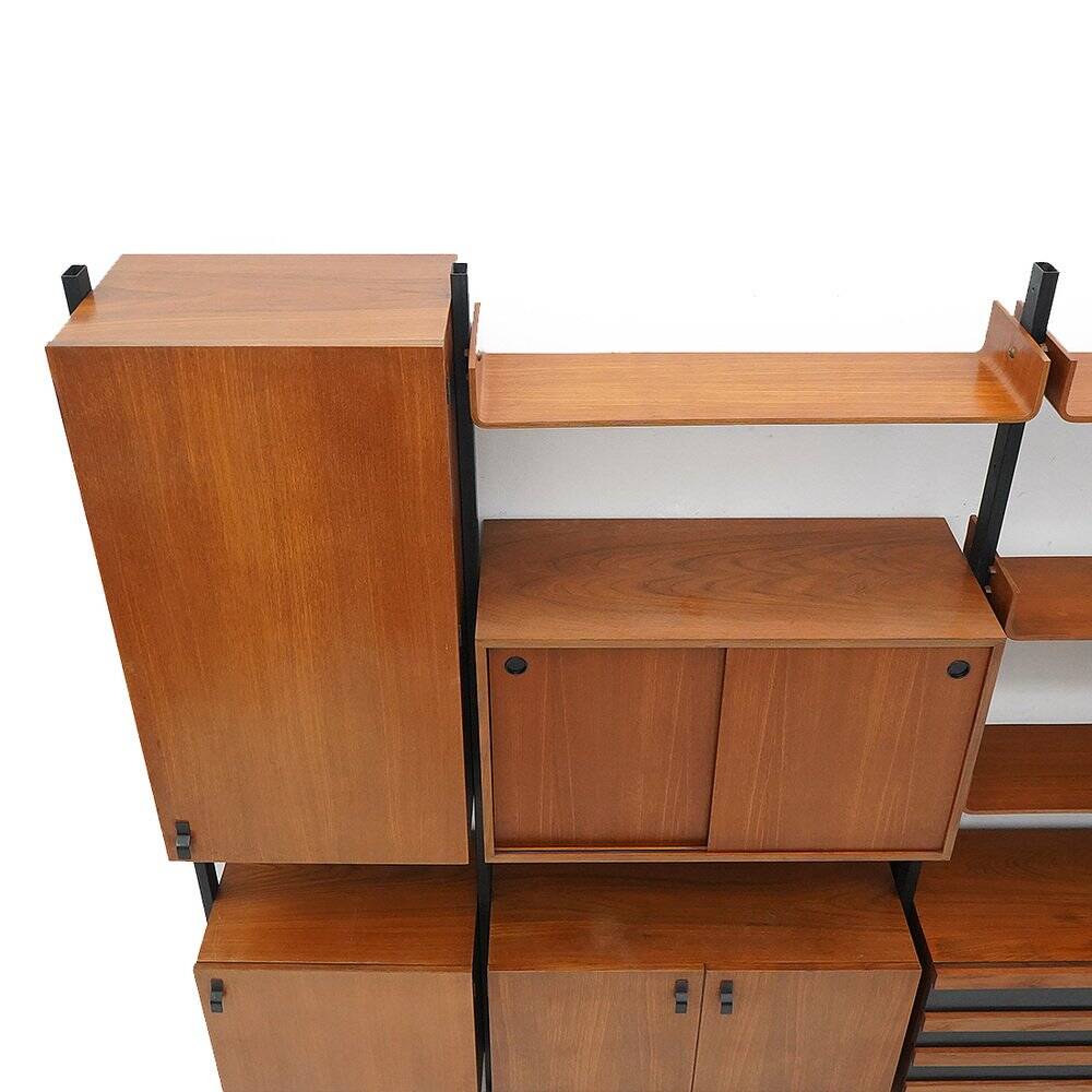 Teak bookshelf with four compartments, 1960s