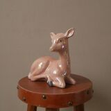 biche céramique porcelaine collection rose irisé bambi vintage décoration kitch 50 enfant bohème