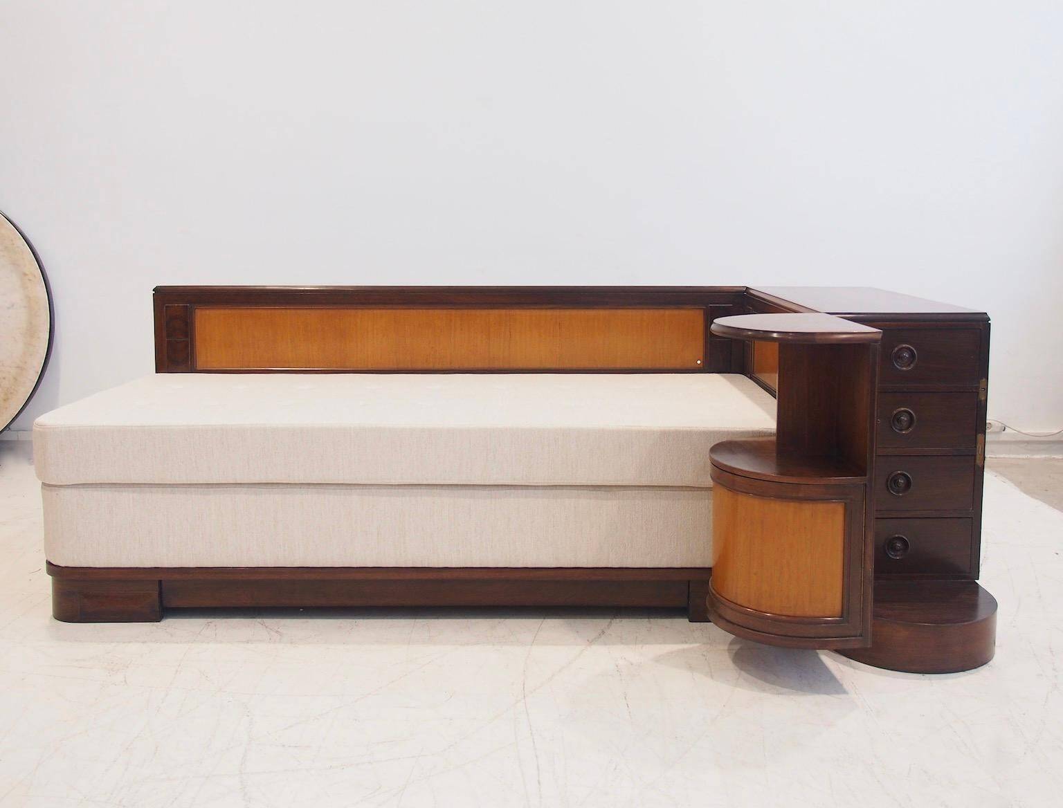 Mid-century meridian by Giuseppe Gibelli with bedside table.