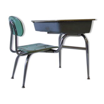 Bureau d'écolier en fibre de verre par Bargen pour Schoolco 1950s