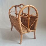 Rattan magazine holder
