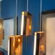 Copper and glass pendant light from the 1970s.
