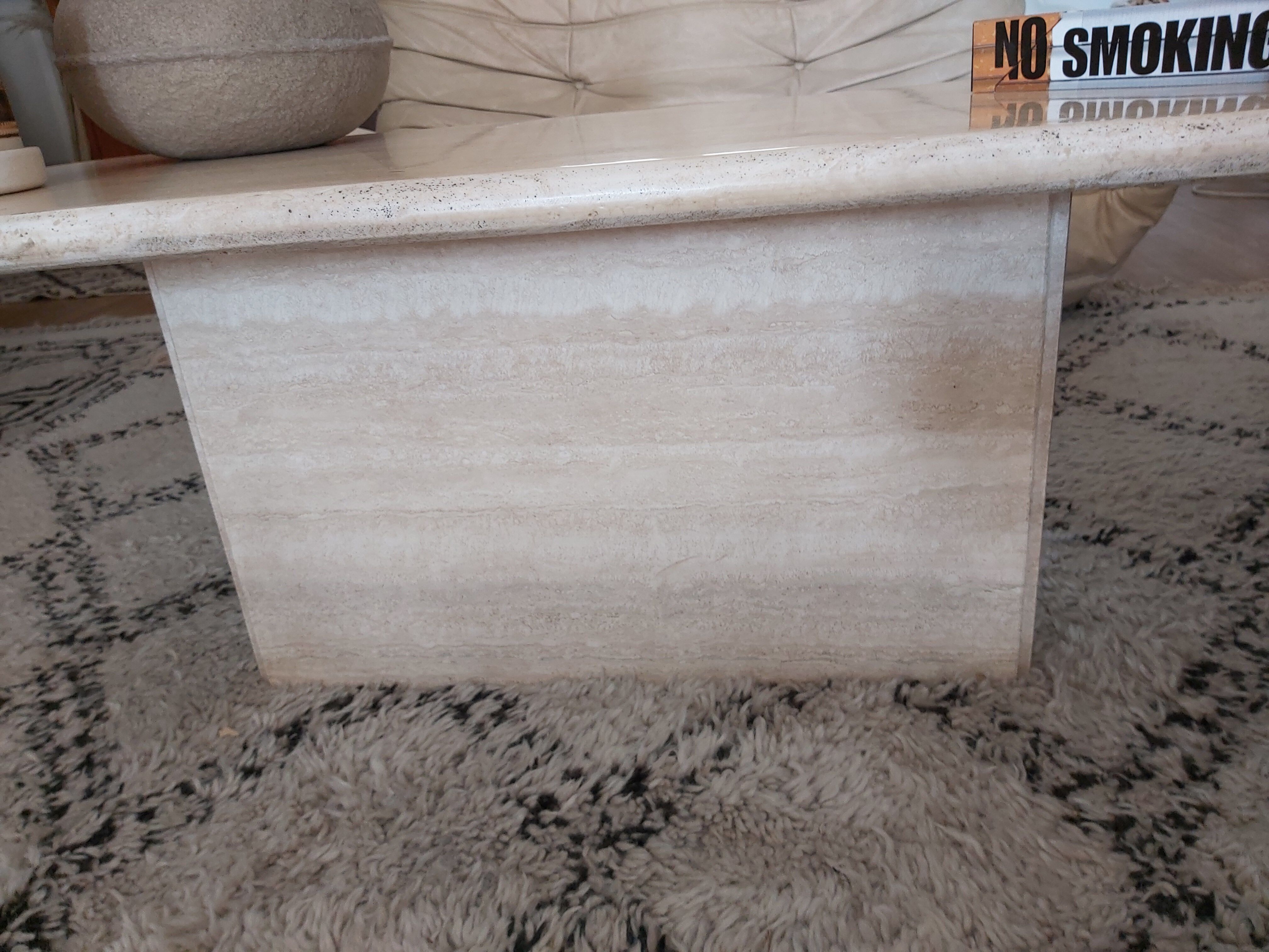 70s travertine coffee table