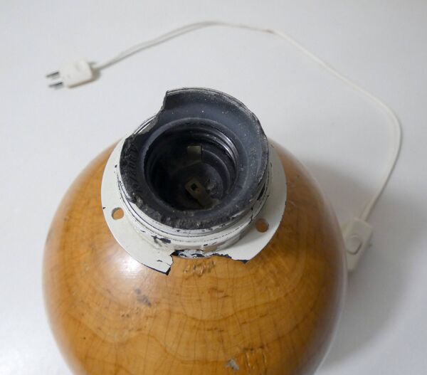 Lampe de Bureau Mid-Century en Bois IMT Italy design Vintage signé