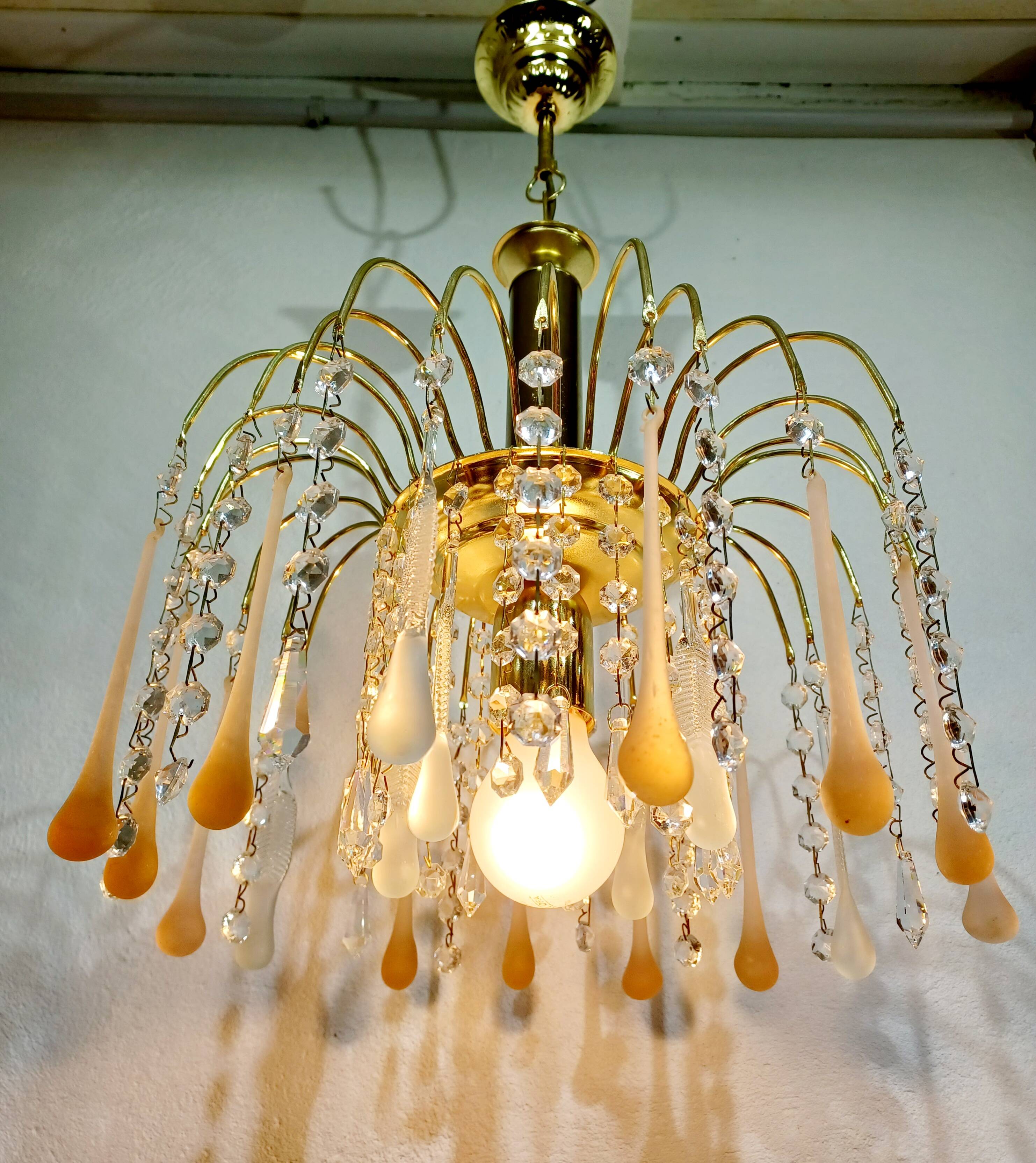 murano and crystal drops chandelier