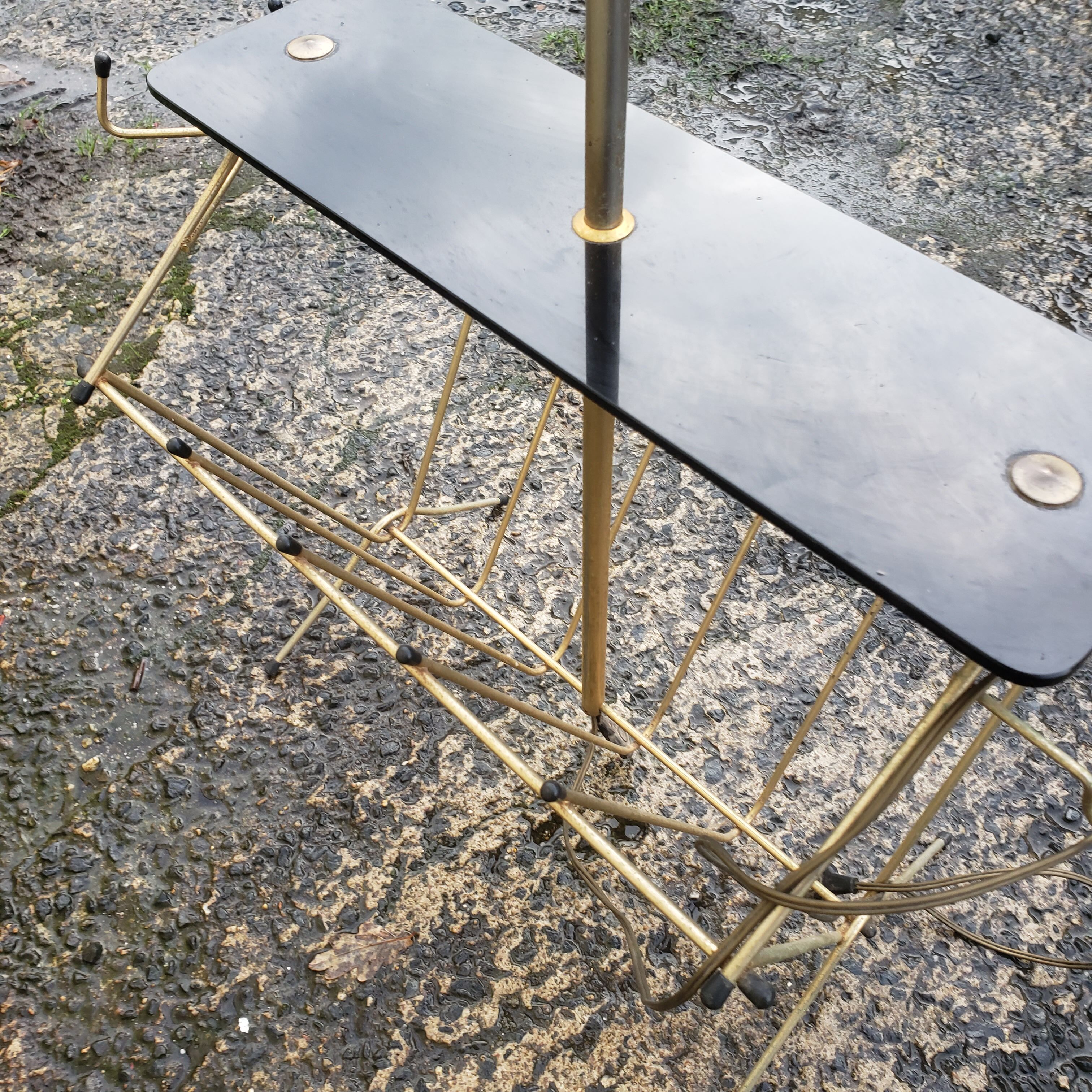 Floor lamp year 60 magazine holder