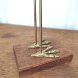 Grand héron en bois et laiton