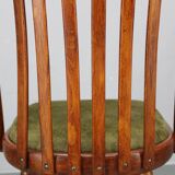 Ensemble de quatre chaises de salle à manger Šuman en hêtre, style milieu du siècle, datant des années 1960, avec revêtement restauré.