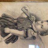 Charlotte portrait of little boy with gun signed charlotte fayard from 1879