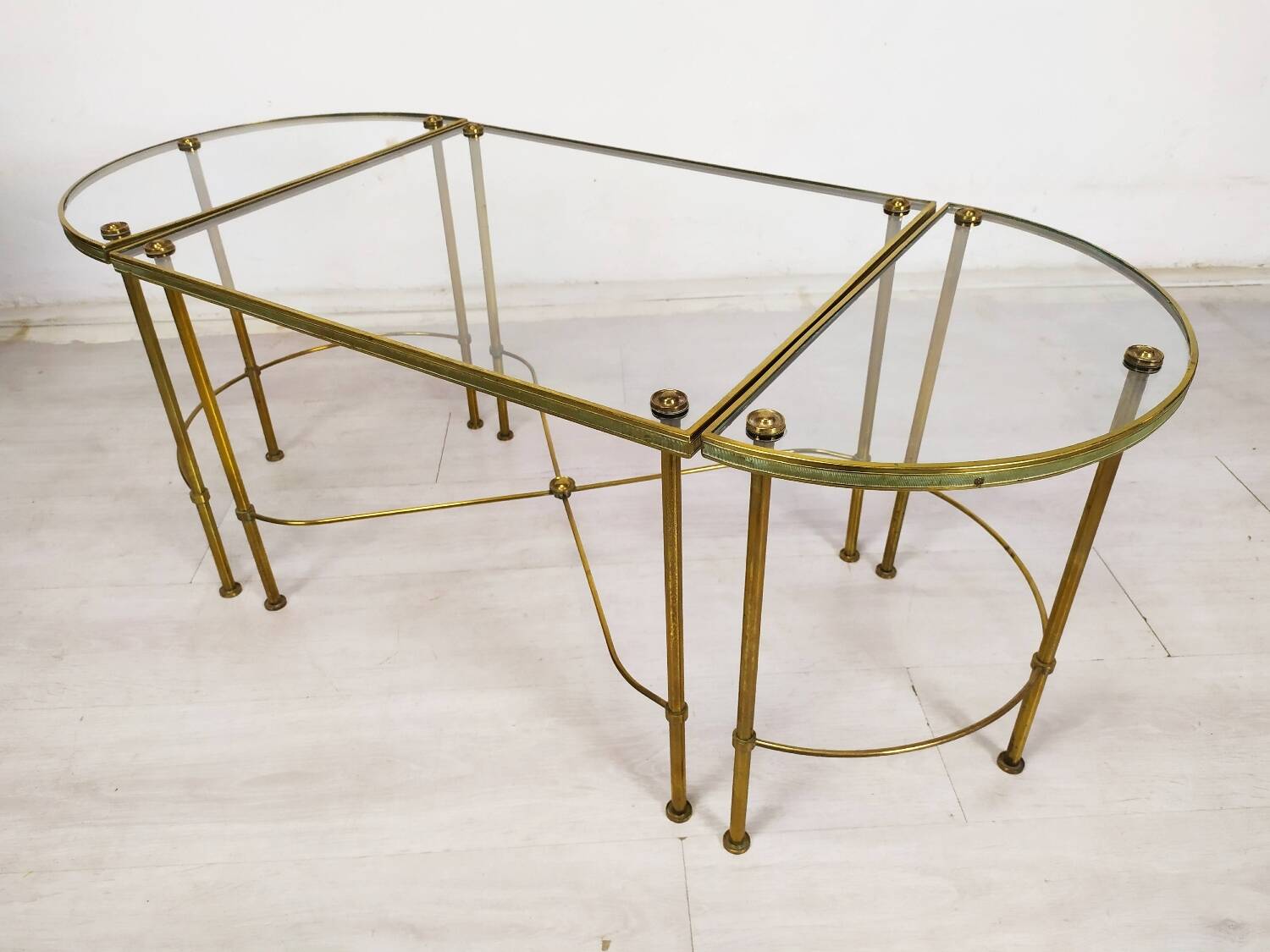 Golden brass coffee tables
