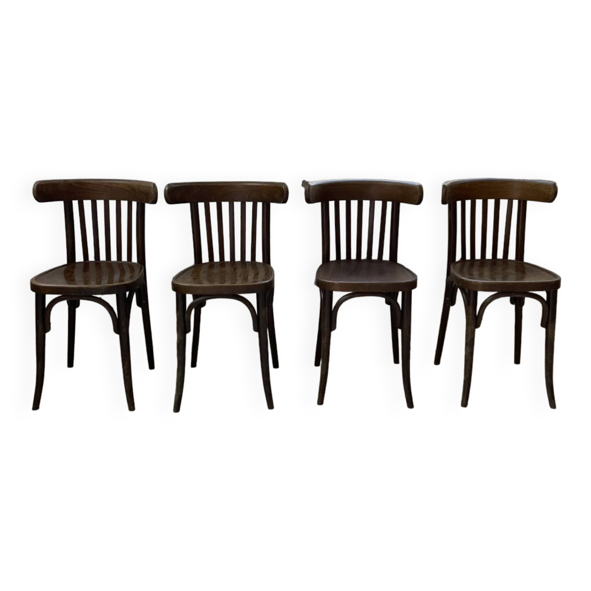 Set of 4 wooden bistro chairs