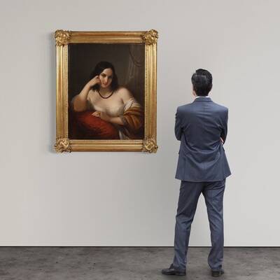 Portrait d'une dame signé N. Schiavoni et daté de 1842