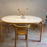 Vintage Alvar Aalto style table and chairs and stool