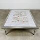 Square ceramic tile coffee table by Roger Capron, flowers, 1950s.