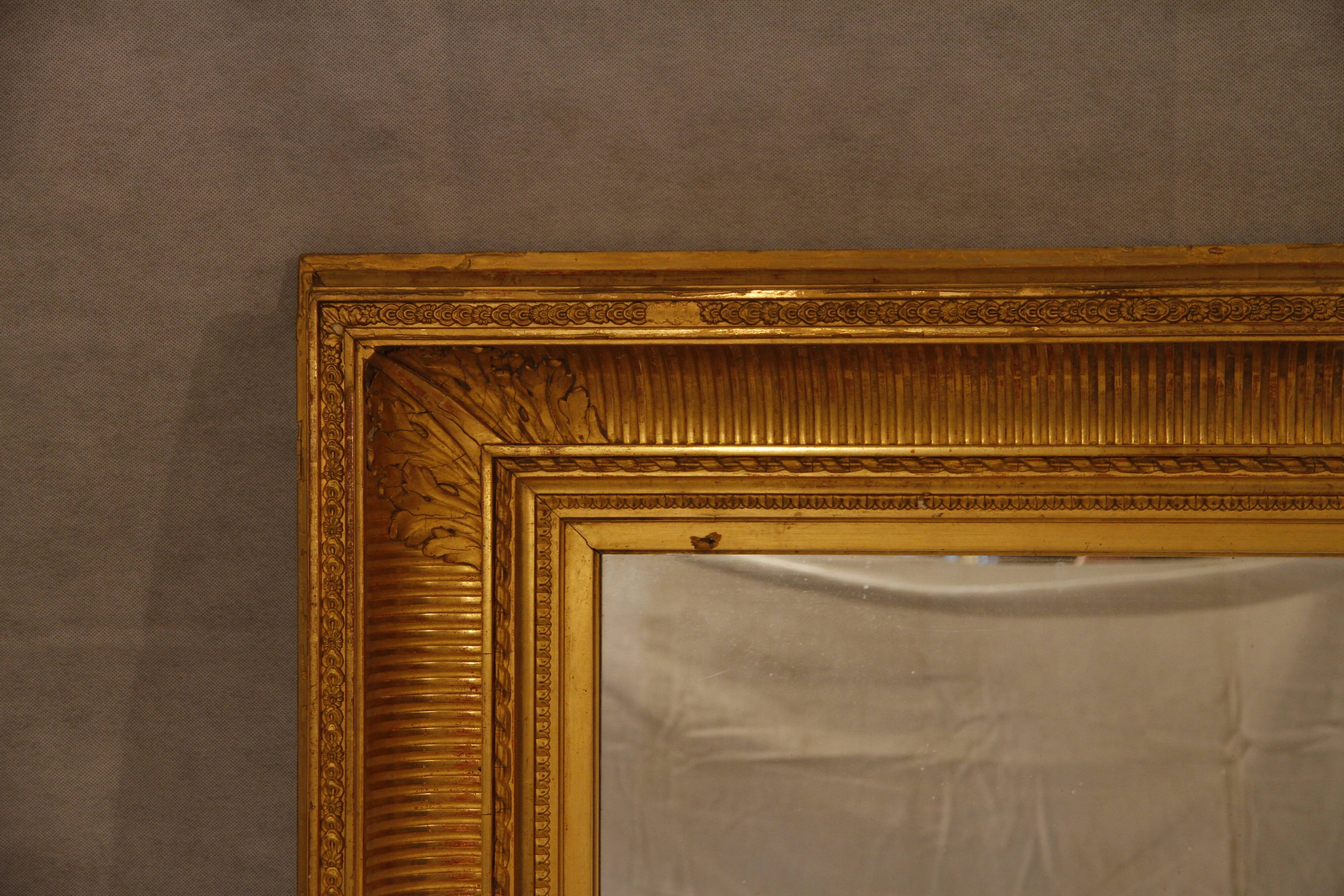 Miroir bois doré, XIXe siècle 92x160cm