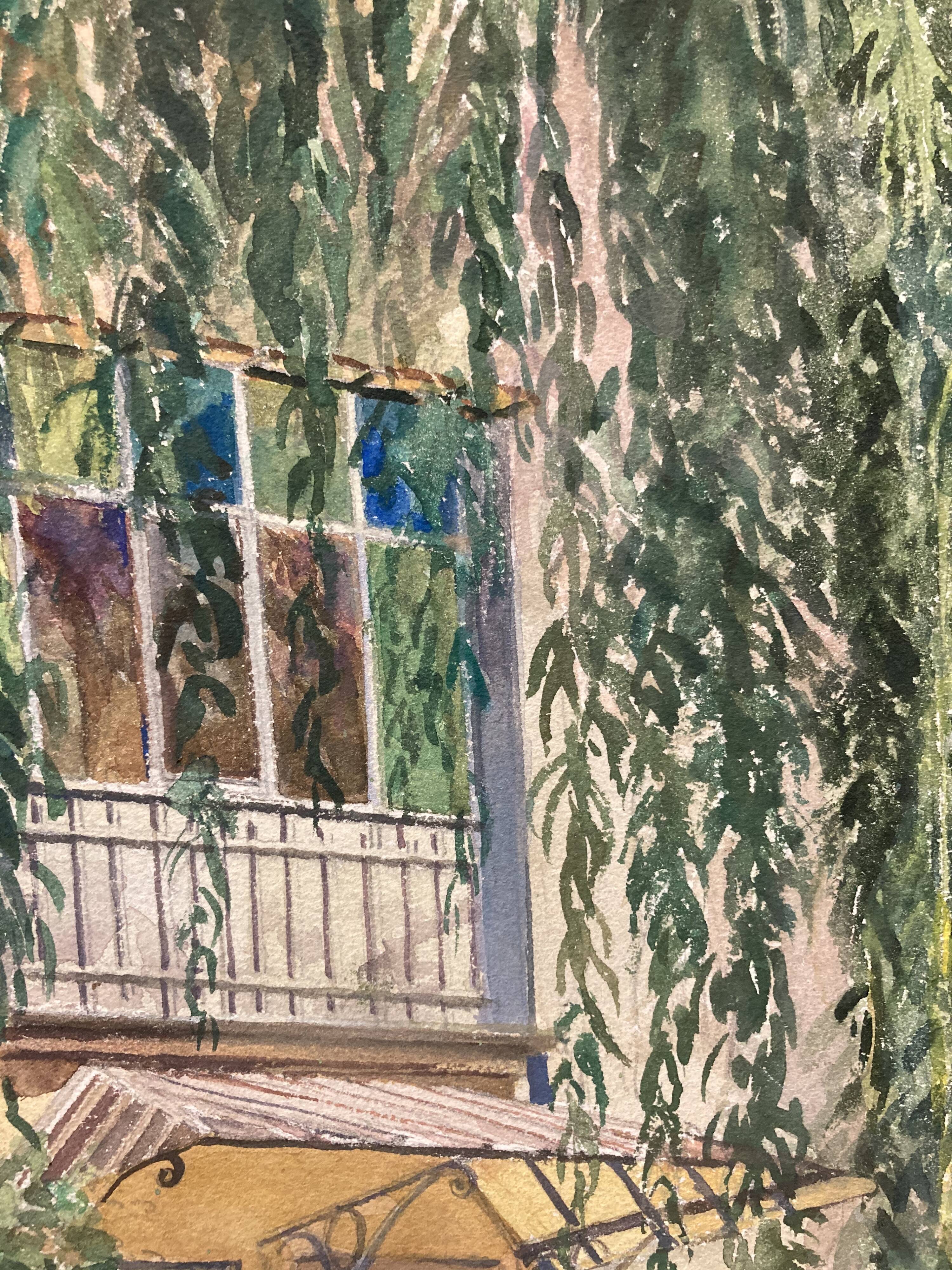 Watercolor landscape signed and dated 1973