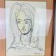 Portrait painting of woman drawing 70s