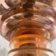 Vintage modernist chandelier, copper and glass, France 1930