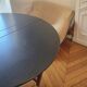 Extendable drop-leaf table for 2 to 5 people - vintage lacquered wood in black