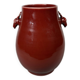 Large red porcelain vase "Ox Blood" - China Qing. 19th century