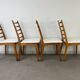 4 Scandinavian chairs, teak with boucle seats.