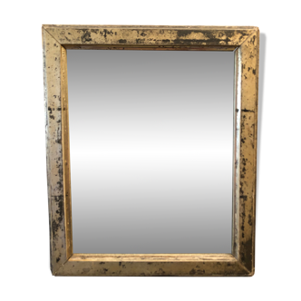 Miroir début XXème argent verni - 27x23cm