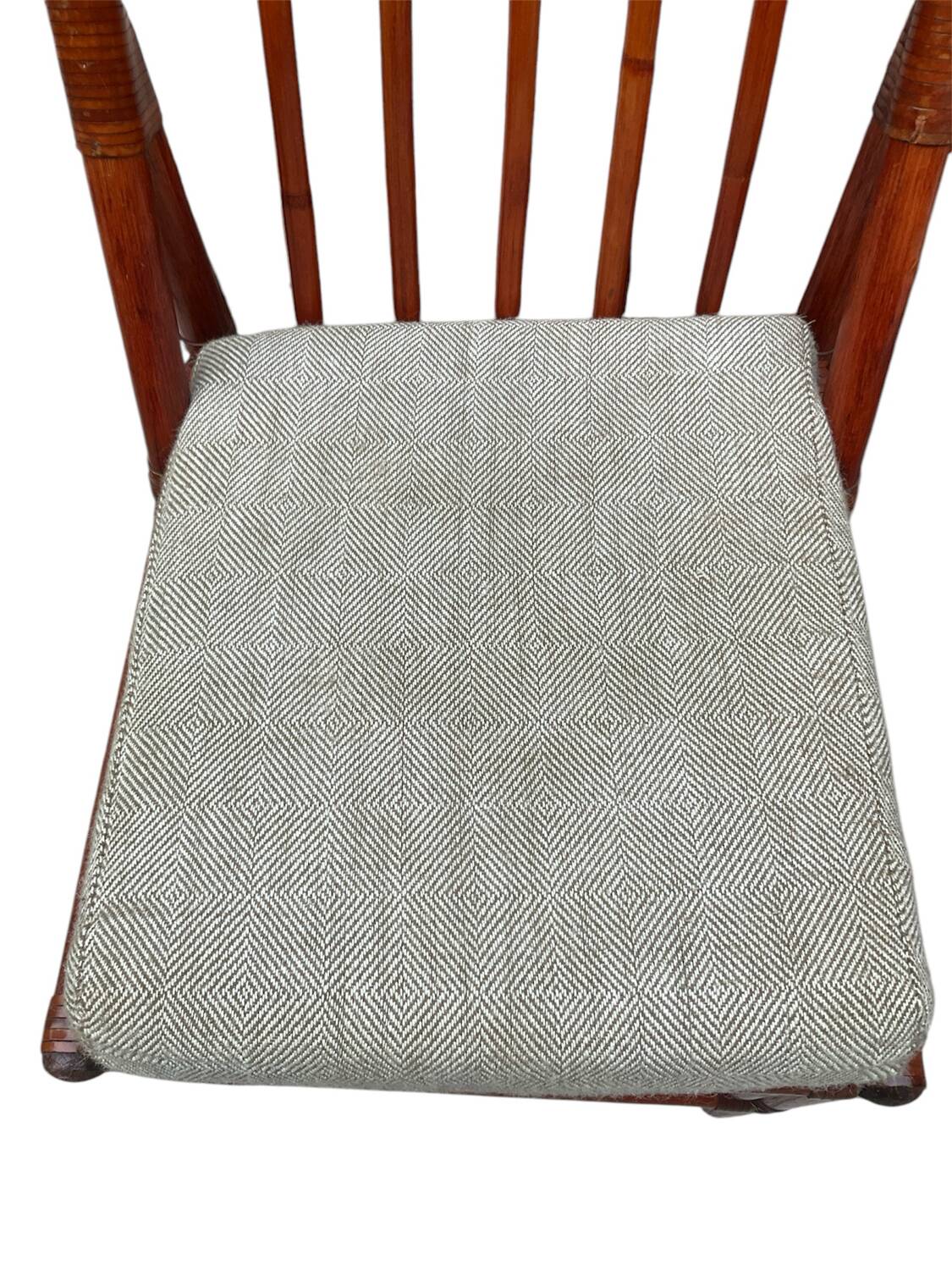 4 bamboo and fabric chairs