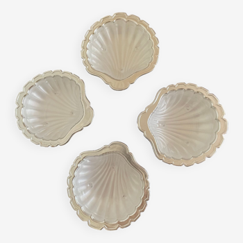 Aluminum scallop butter dishes