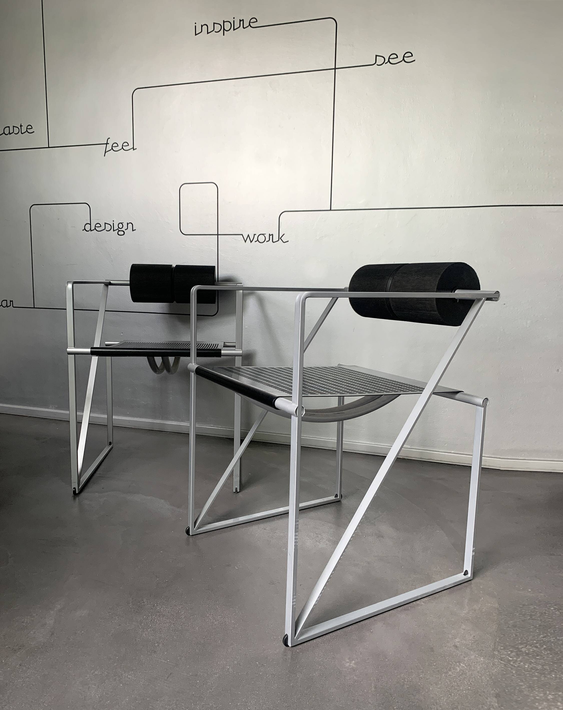 Pair of Seconda armchairs by Mario Botta for Alias, Postmodernism 1980s