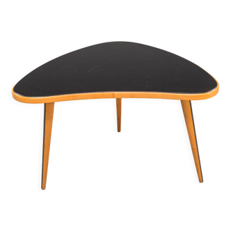 Table basse haricot du milieu du siècle avec verre, années 1970