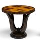 Guéridon rond Art Déco en bois de hêtre
