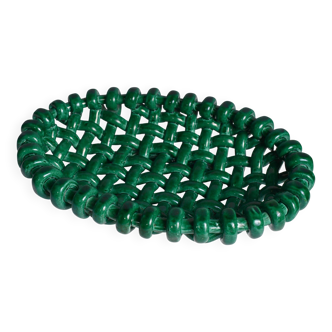 Woven ceramic basket signed Jérome Massier for Vallauris