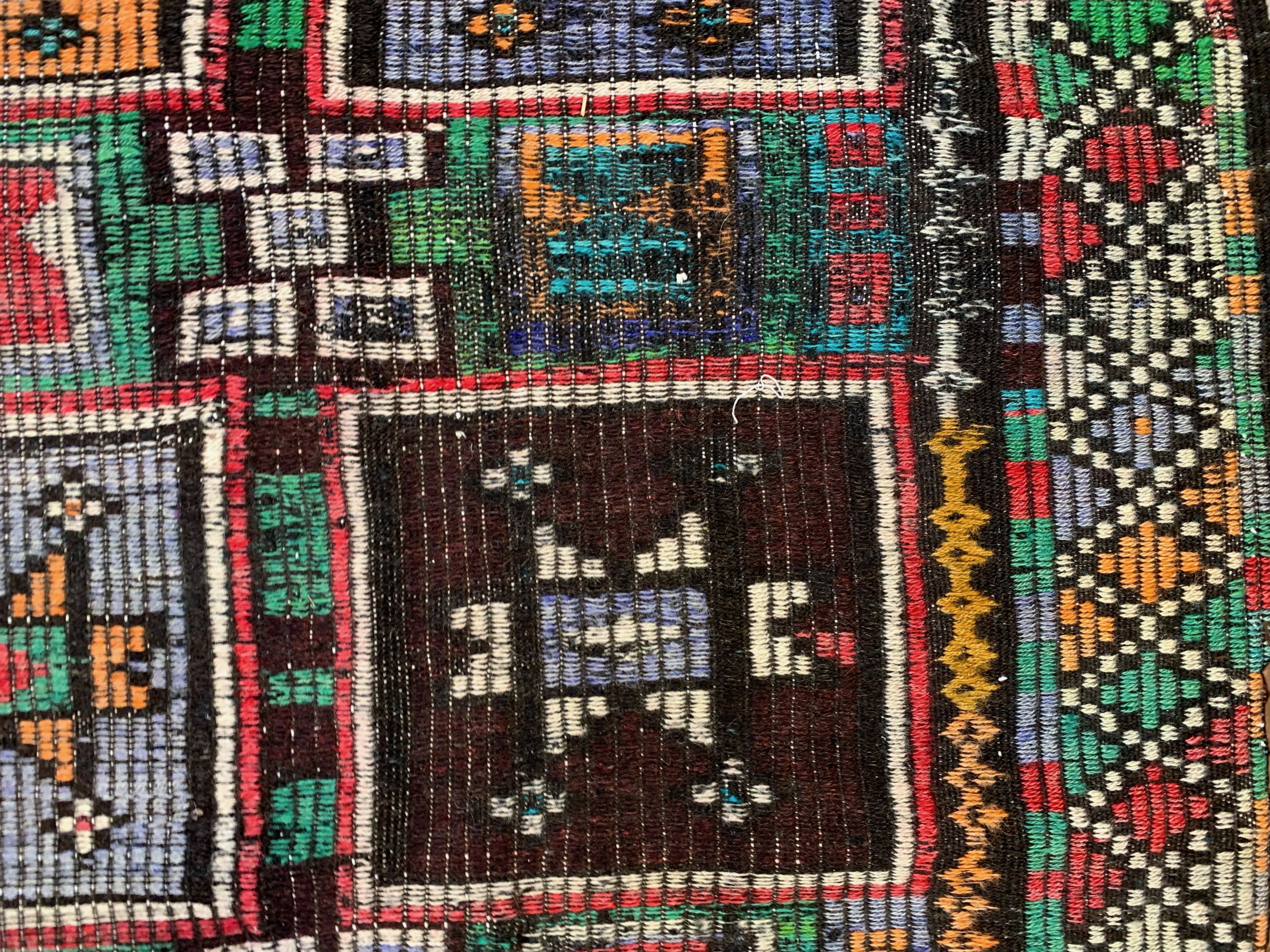 Large Vintage Turkish Kilim Rug 350x195 cm Wool Jajim Kelim